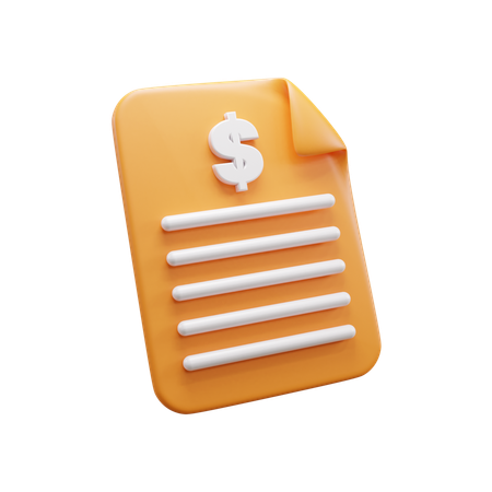 Business Investment Document  3D Icon