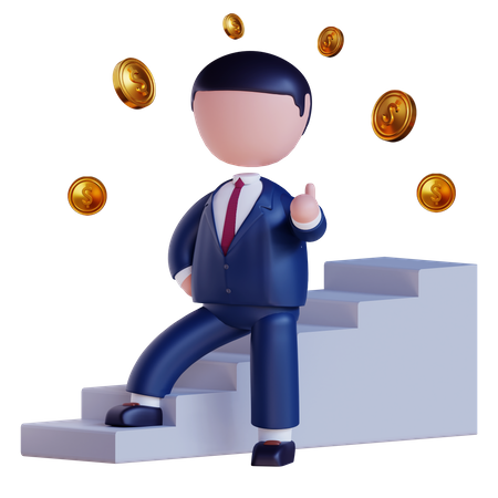 Business Investor showing thumbs up  3D Icon