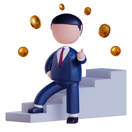 Business Investor showing thumbs up 3D Illustration