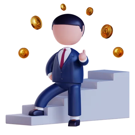 Business Investor showing thumbs up  3D Icon