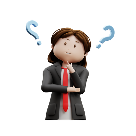 Business Lady Having Question  3D Illustration