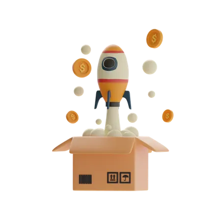 Business Launch  3D Icon