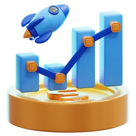 사업 시작 3D 일러스트레이션  3D Icon