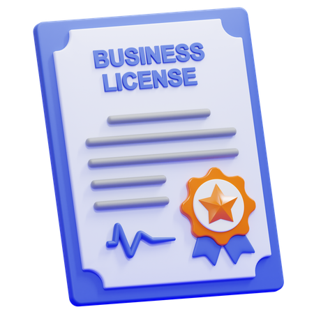 사업 허가증  3D Icon