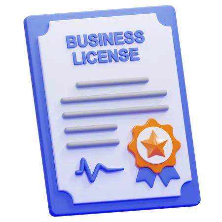 사업 허가증  3D Icon