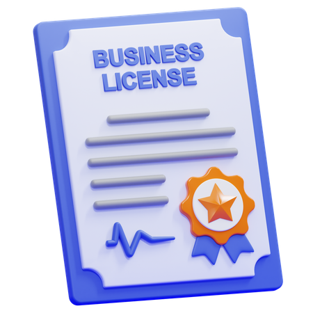 Business License  3D Icon