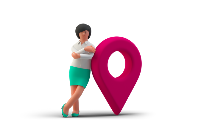 Business Location 3D Illustration