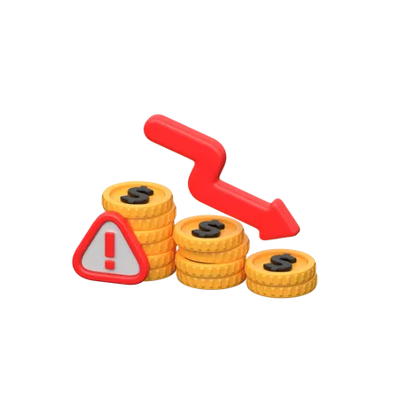 Business Loss 3 D Icon Representing Financial Setback Decline And Negative Performance Symbolizing Challenges And Adversity In Business Operations 3D Icon