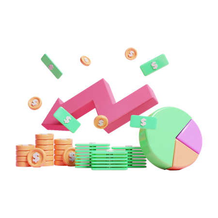 Business Loss Chart  3D Illustration