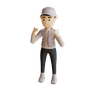 businessman rock 3d illustration