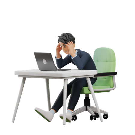 Business Man Get Stressed  3D Illustration