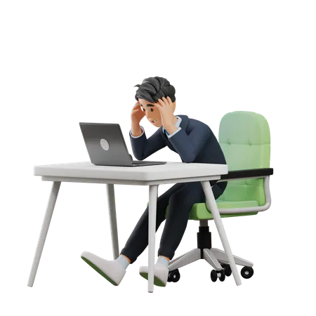 Business Man Get Stressed  3D Illustration