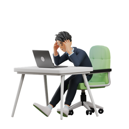 Business Man Get Stressed  3D Illustration