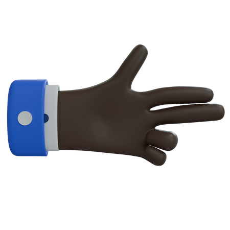 Business Man Hand Firing Black Hand  3D Icon