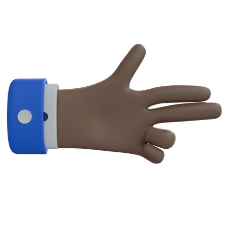 Business Man Hand Firing Brown Hand  3D Icon