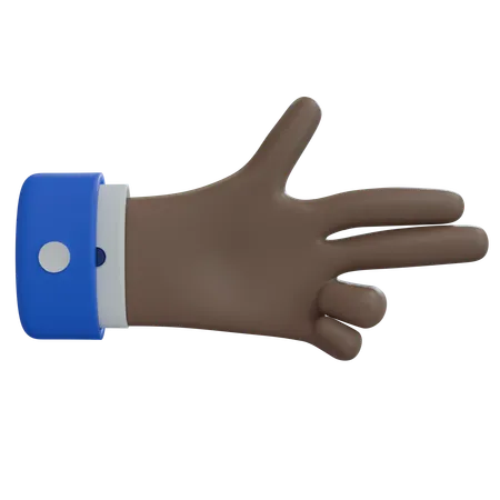 Business Man Hand Firing Brown Hand  3D Icon