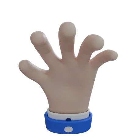 Business Man Hand Grab White Hand  3D Icon