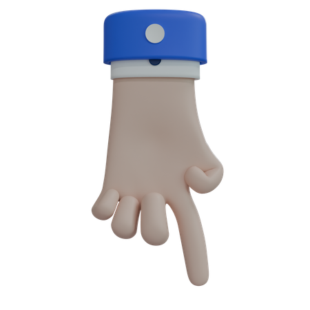 Business Man Hand Pointing Down White Hand  3D Icon