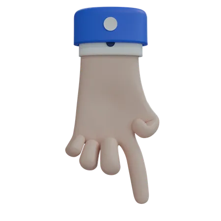 Business Man Hand Pointing Down White Hand  3D Icon