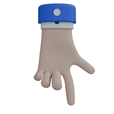 Business Man Hand Pointing Down with thumb White Hand  3D Icon