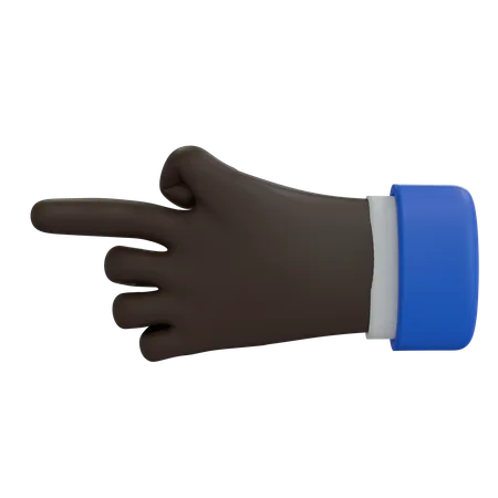 Business Man Hand Pointing Left Black Hand  3D Icon