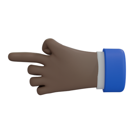 Business Man Hand Pointing Left Brown Hand  3D Icon