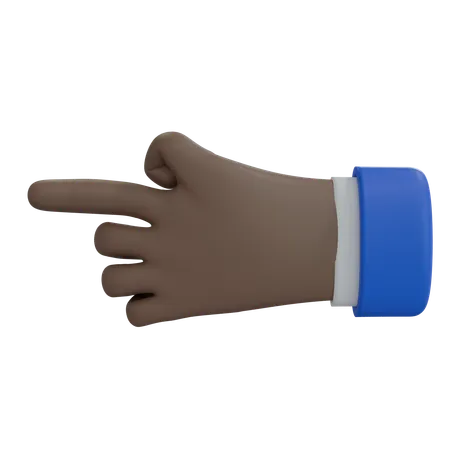 Business Man Hand Pointing Left Brown Hand  3D Icon