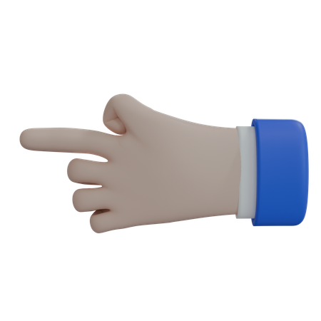 Business Man Hand Pointing Left White Hand  3D Icon