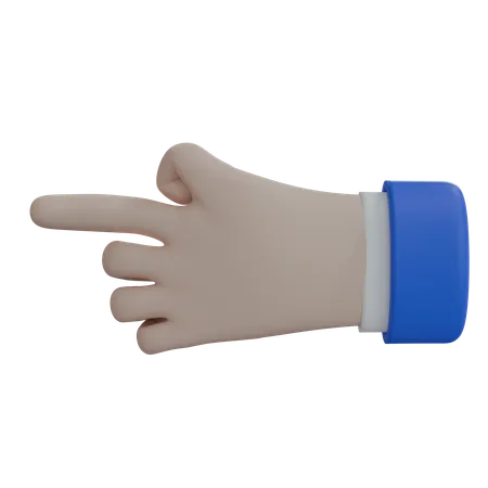 Business Man Hand Pointing Left White Hand  3D Icon