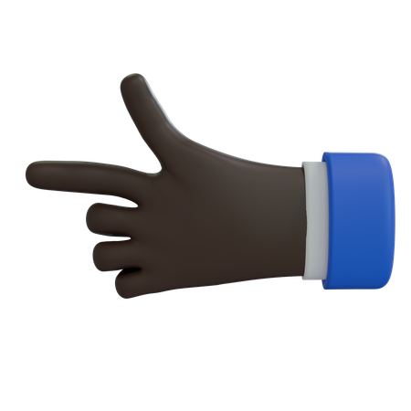 Business Man Hand Pointing Left with Thumb Black Hand  3D Icon