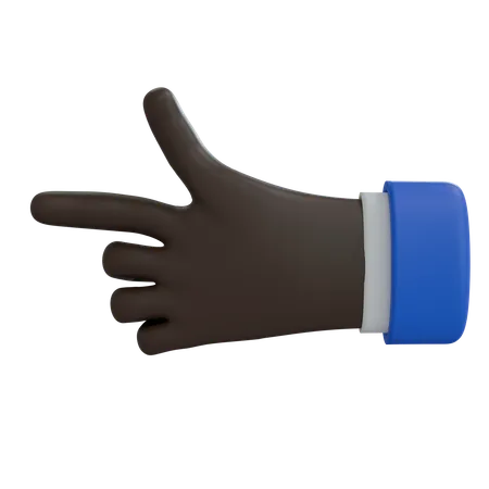 Business Man Hand Pointing Left with Thumb Black Hand  3D Icon