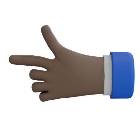 Business Man Hand Pointing Left with Thumb Brown Hand  3D Icon