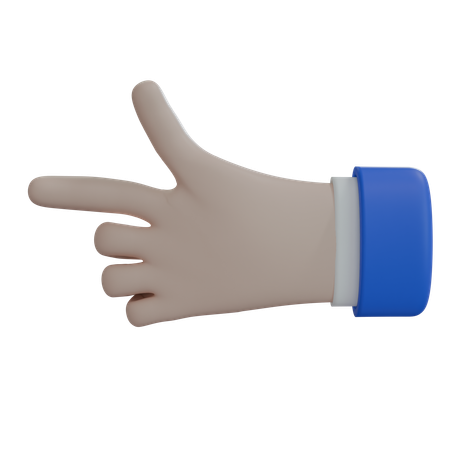 Business Man Hand Pointing Left with Thumb White Hand  3D Icon