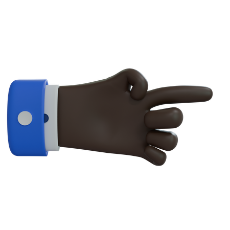 Business Man Hand Pointing Right Black Hand  3D Icon