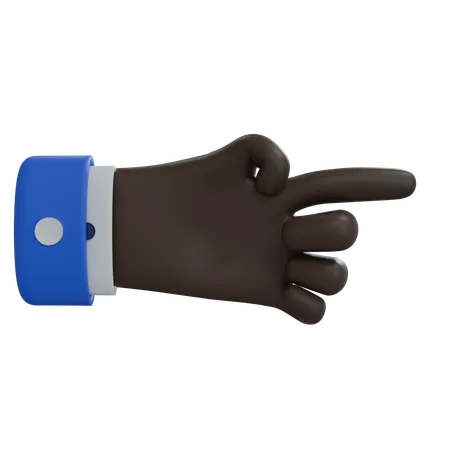 Business Man Hand Pointing Right Black Hand  3D Icon