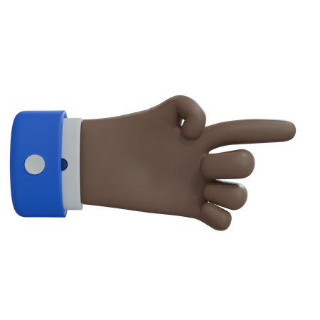 Business Man Hand Pointing Right Brown Hand  3D Icon