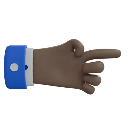 Business Man Hand Pointing Right Brown Hand  3D Icon