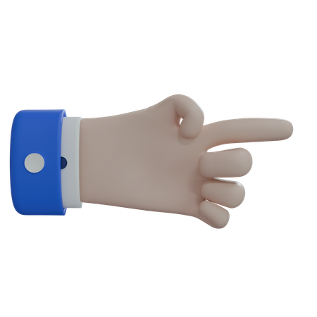 Business Man Hand Pointing Right White Hand  3D Icon