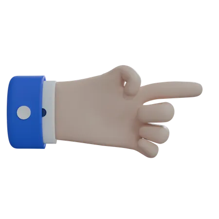 Business Man Hand Pointing Right White Hand  3D Icon