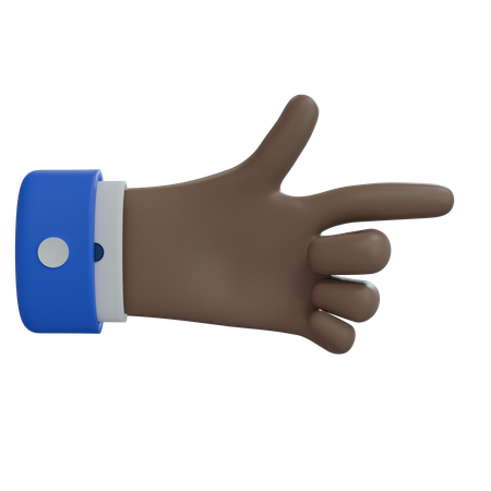 Business Man Hand Pointing Right with Thumb Brown Hand  3D Icon