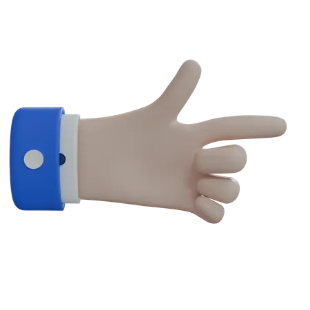 Business Man Hand Pointing Right with Thumb White Hand  3D Icon