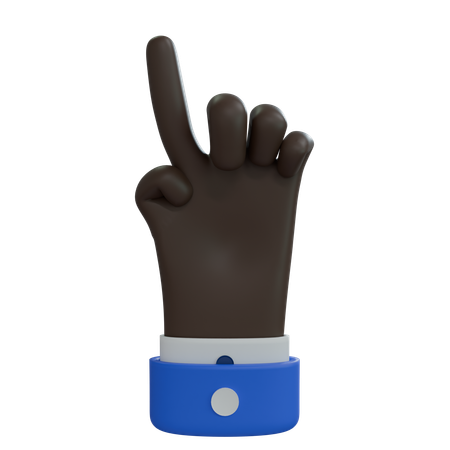 Business Man Hand Pointing Up Black Hand  3D Icon