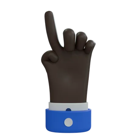 Business Man Hand Pointing Up Black Hand  3D Icon