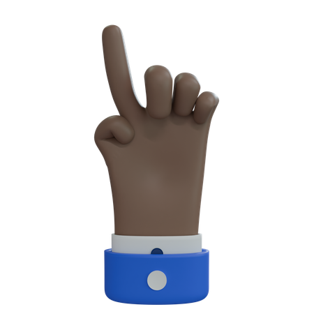 Business Man Hand Pointing Up Brown Hand  3D Icon