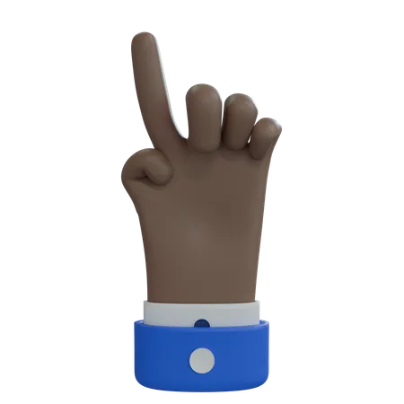 Business Man Hand Pointing Up Brown Hand  3D Icon