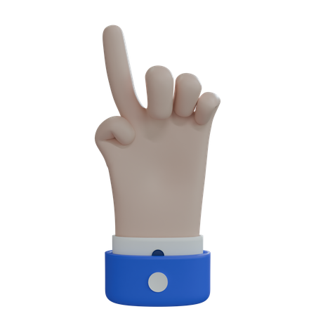 Business Man Hand Pointing Up White Hand  3D Icon