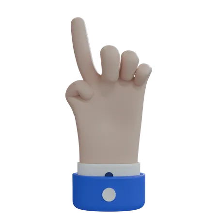 Business Man Hand Pointing Up White Hand  3D Icon