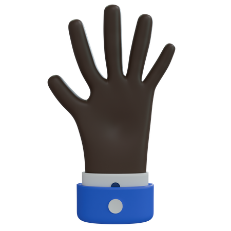 Business Man Hand Rest Black Hand  3D Icon