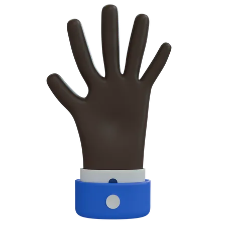 Business Man Hand Rest Black Hand  3D Icon