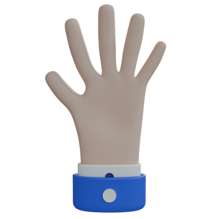 Business Man Hand Rest White Hand  3D Icon